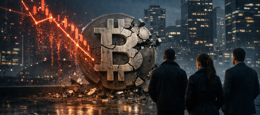 Queda de cerca de 40% do Bitcoin levanta dúvidas sobre demanda estrutural no mercado cripto