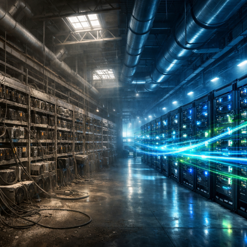 Mineração: mineradores pivotam infraestrutura para IA em meio a hashrate e dificuldade mais fracos