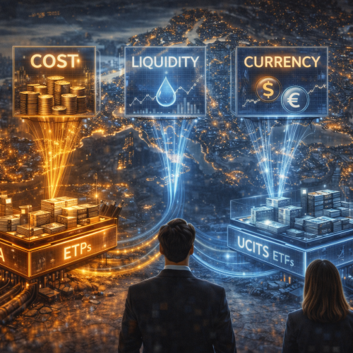 EUA vs UCITS: como escolher “ETF equivalente” (custos, moeda e liquidez) no cenário recorde da Europa